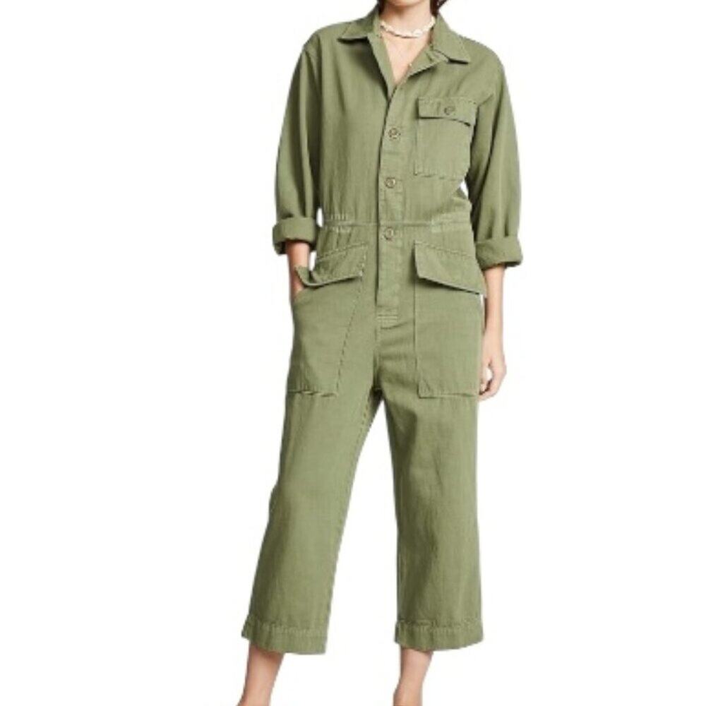 NWT Current Elliott The Richland Army Green Utility Jumpsuit Coveralls